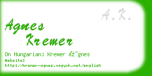 agnes kremer business card